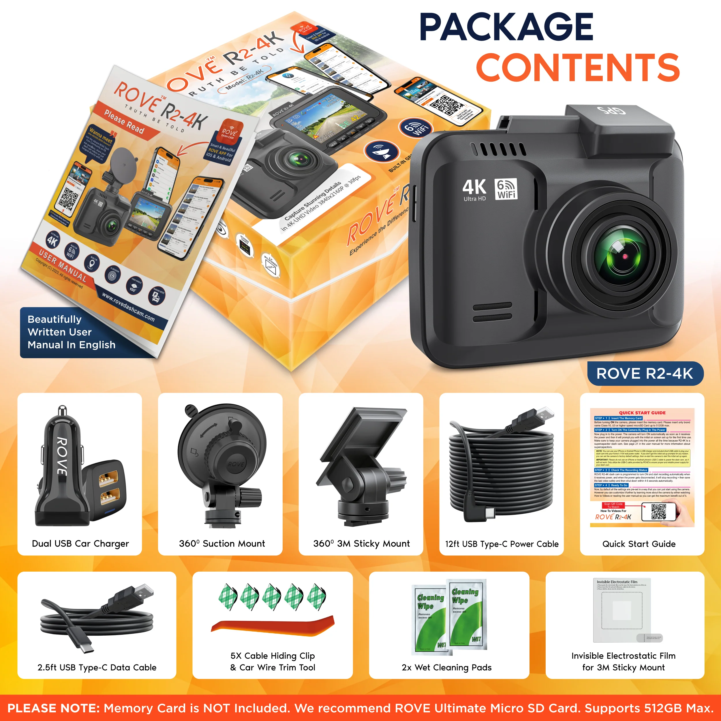 3 ROVE R2-4K Dash Cam 4K Ultra HD 2160P Dash Board Camera Built In Wi-Fi 6 & GPS - Image 7