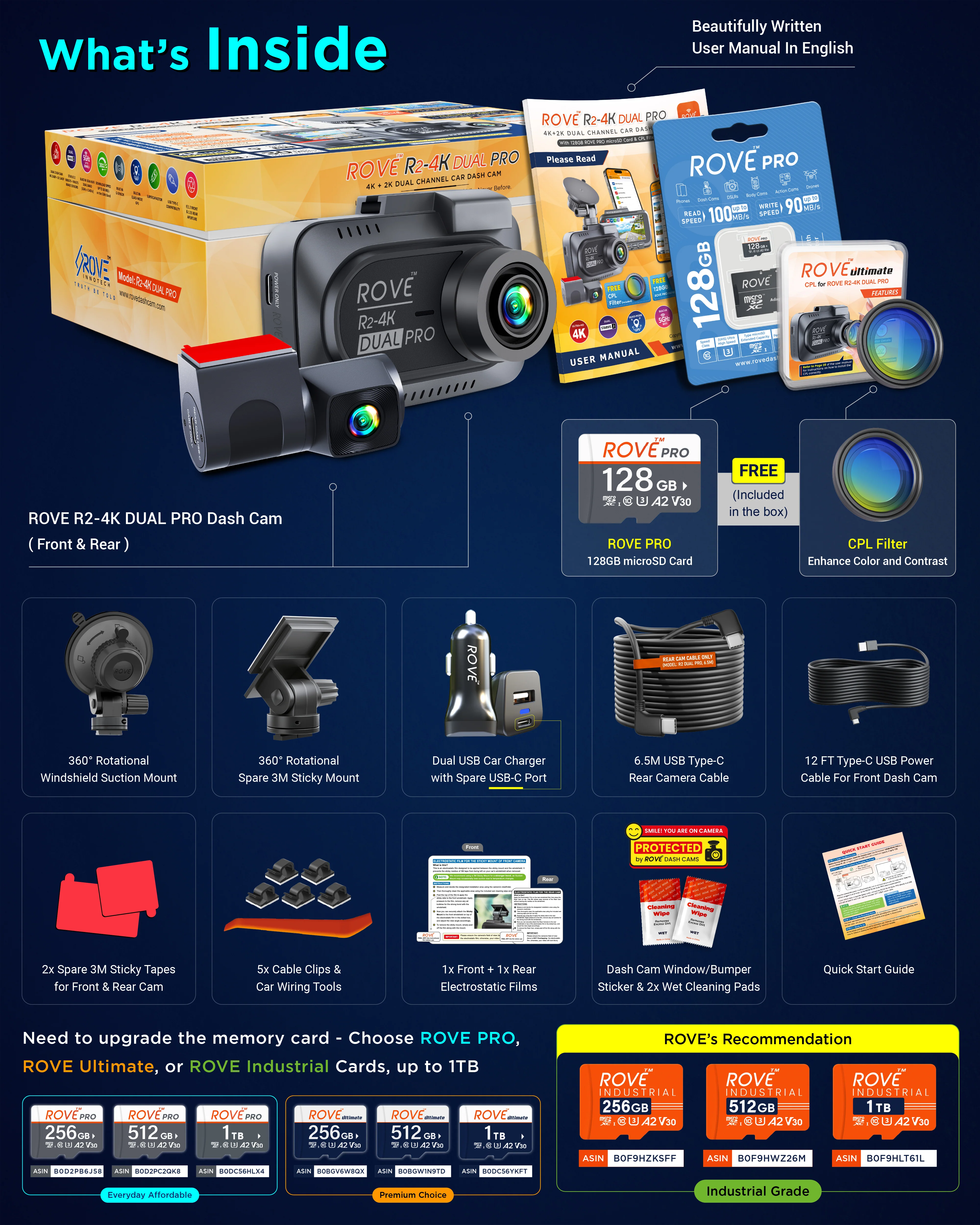 ROVE R2-4K DUAL PRO Dash Cam Front & Rear | True 4K + 2K | Dual STARVIS 2 IMX678 + IMX675 CMOS Sensors | 5GHz WiFi 6 | FREE 128GB Card & CPL | 24Hr Parking Mode - Image 7