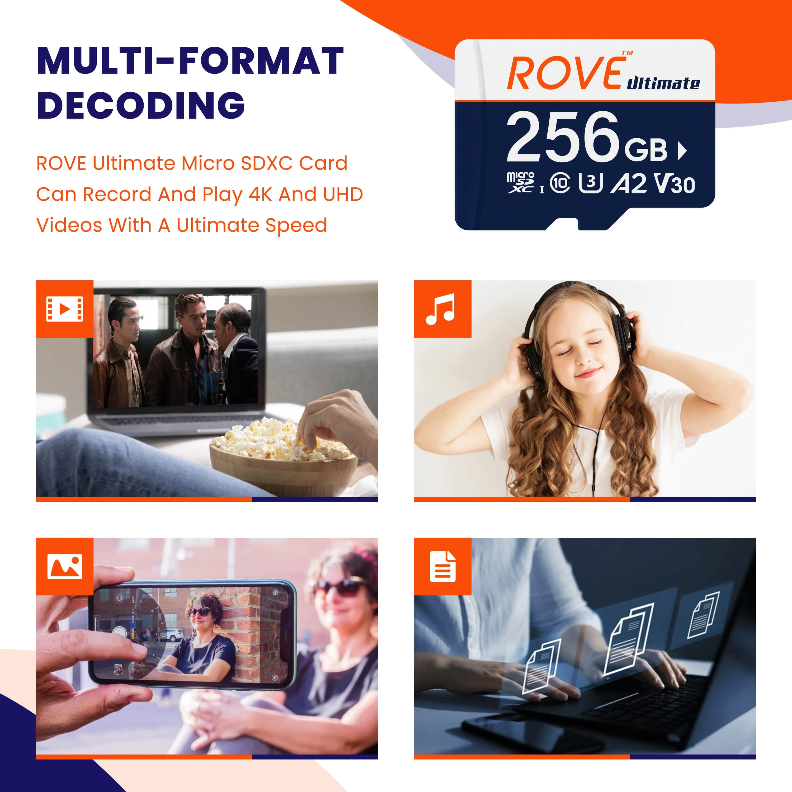 3 Rove Ultimate 256GB Micro SDXC Card with USB 3.2 Gen-1 Type-C card reader, Micro SD memory card for dash cam, Up to 170MB/s Read, 100MB/s Write, U3, Class10 - Image 3