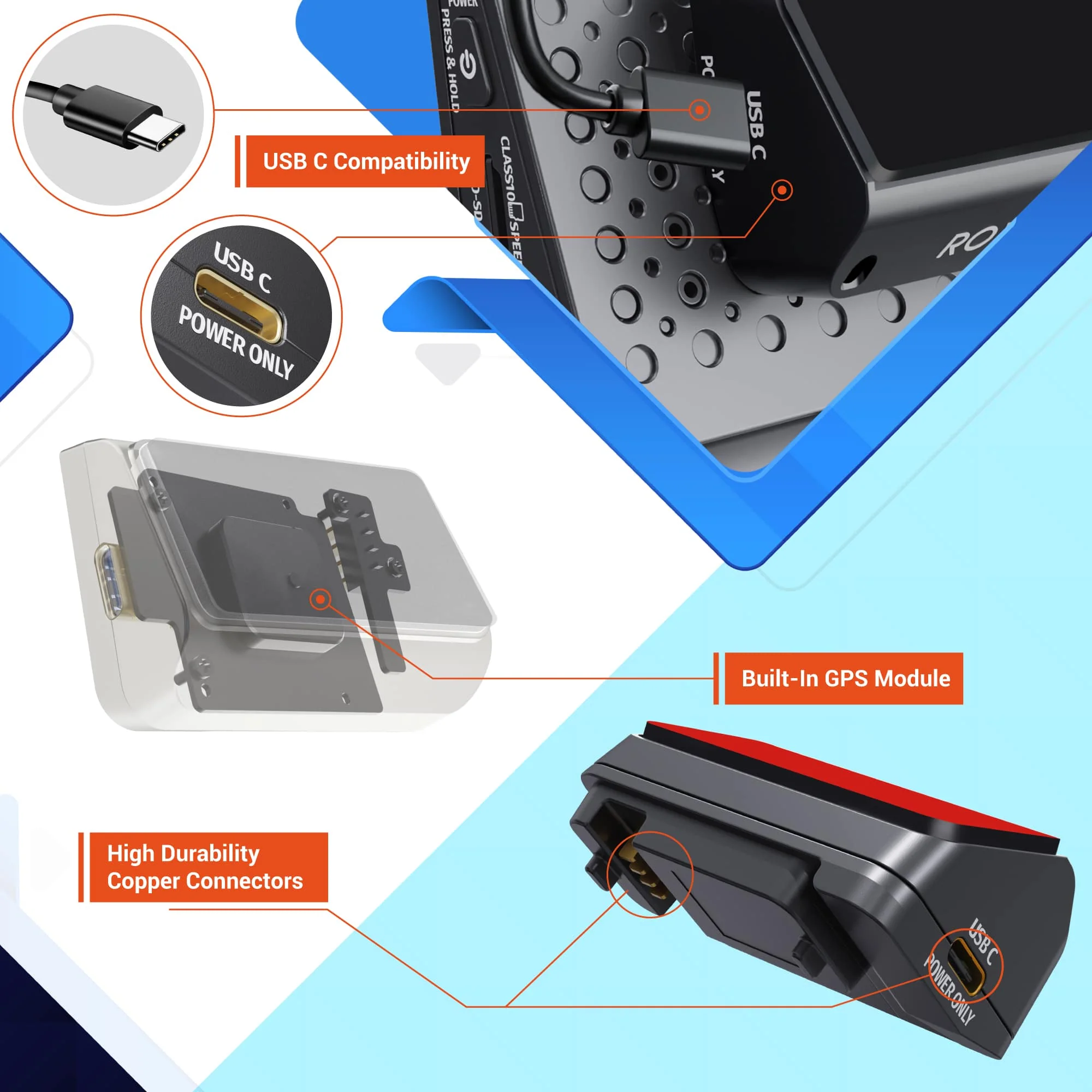 R3 Magnetic Mount with Built-in GPS - Magnetic Mount for Rove R3 + 2x Free Easy Peel Electrostatic Film - Image 4