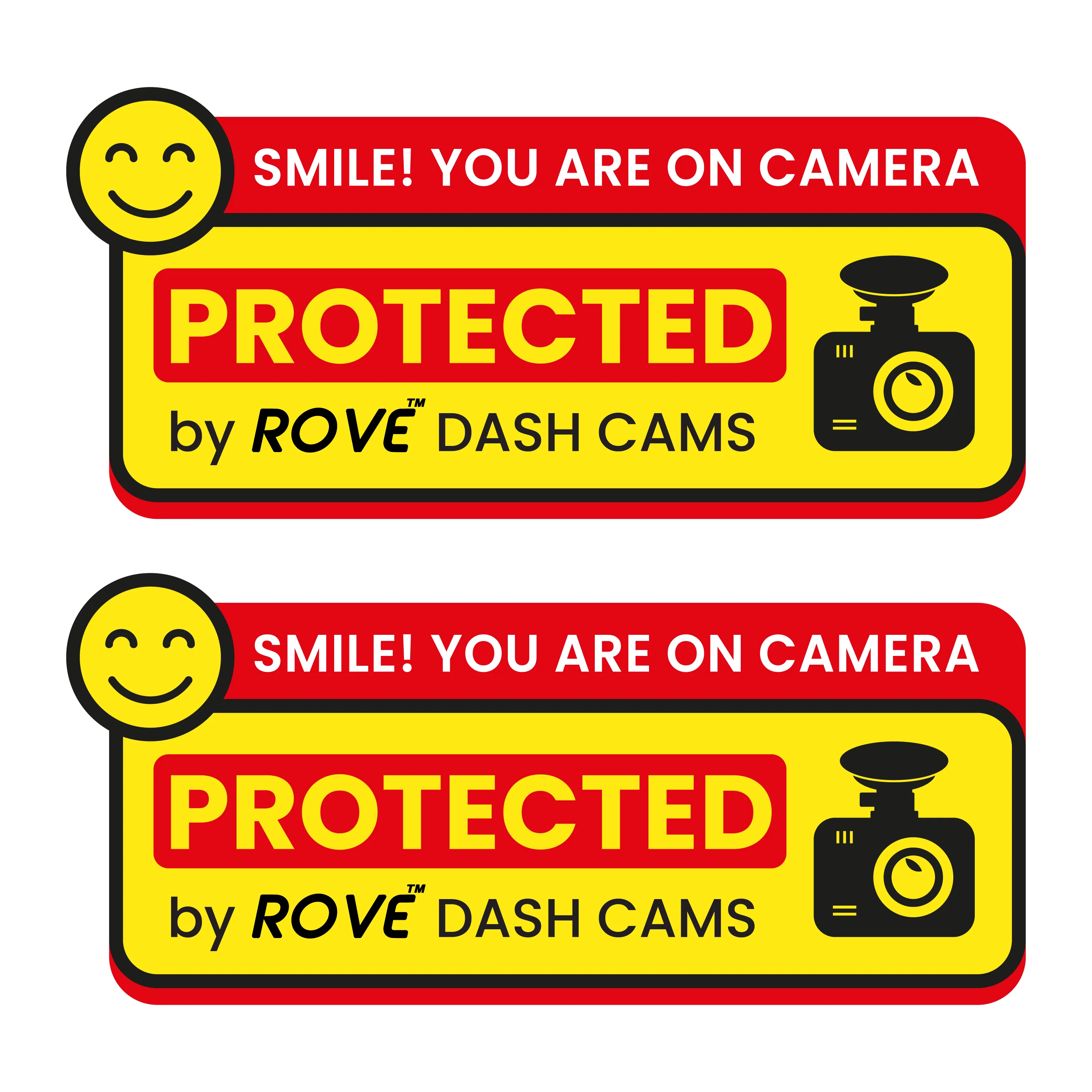 ROVE Dash Cam Window/Bumper Sticker – "Smile! You Are on Camera" | Double-Sided, Weatherproof & Residue-Free - Image 8