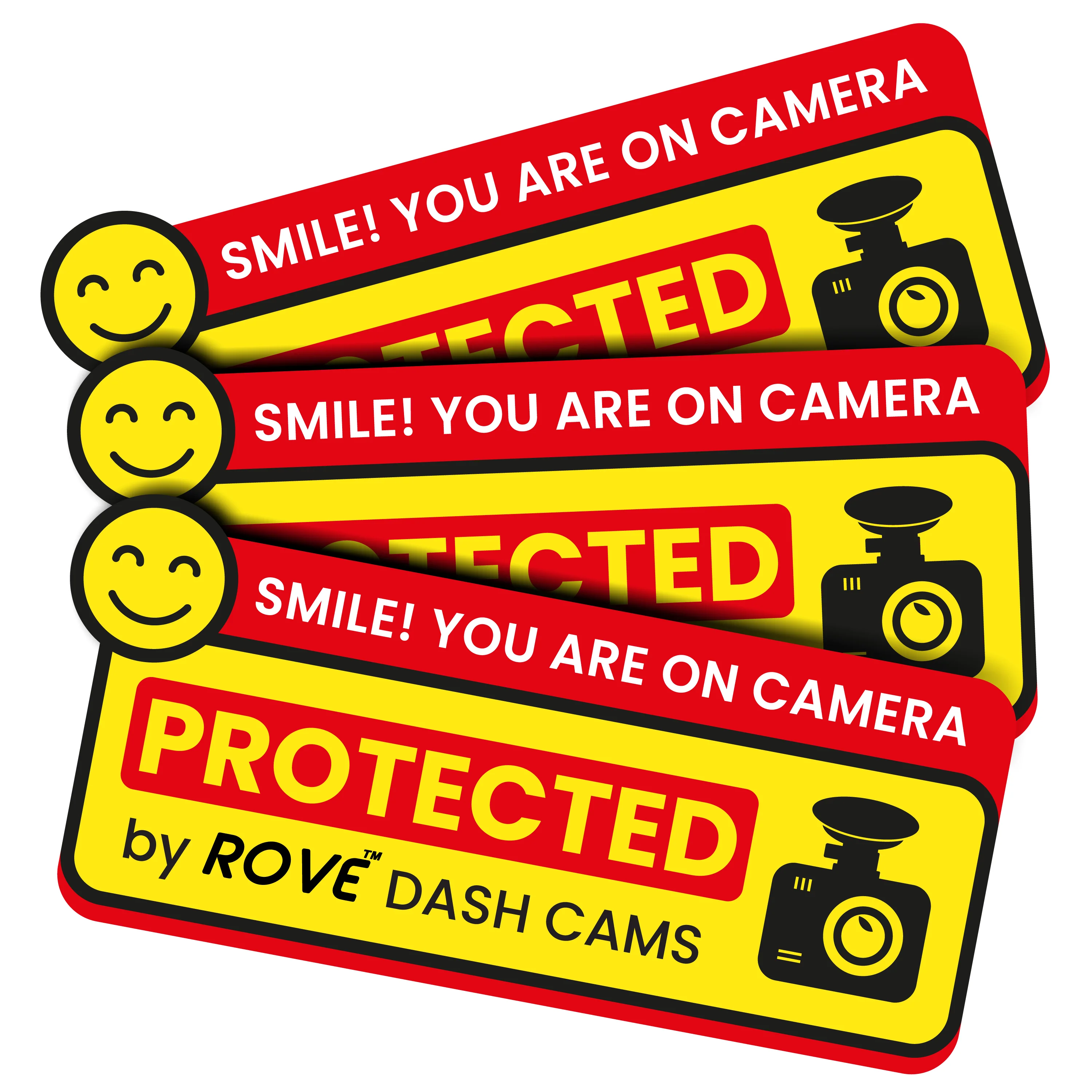 ROVE Dash Cam Window/Bumper Sticker – "Smile! You Are on Camera" | Double-Sided, Weatherproof & Residue-Free - Image 9