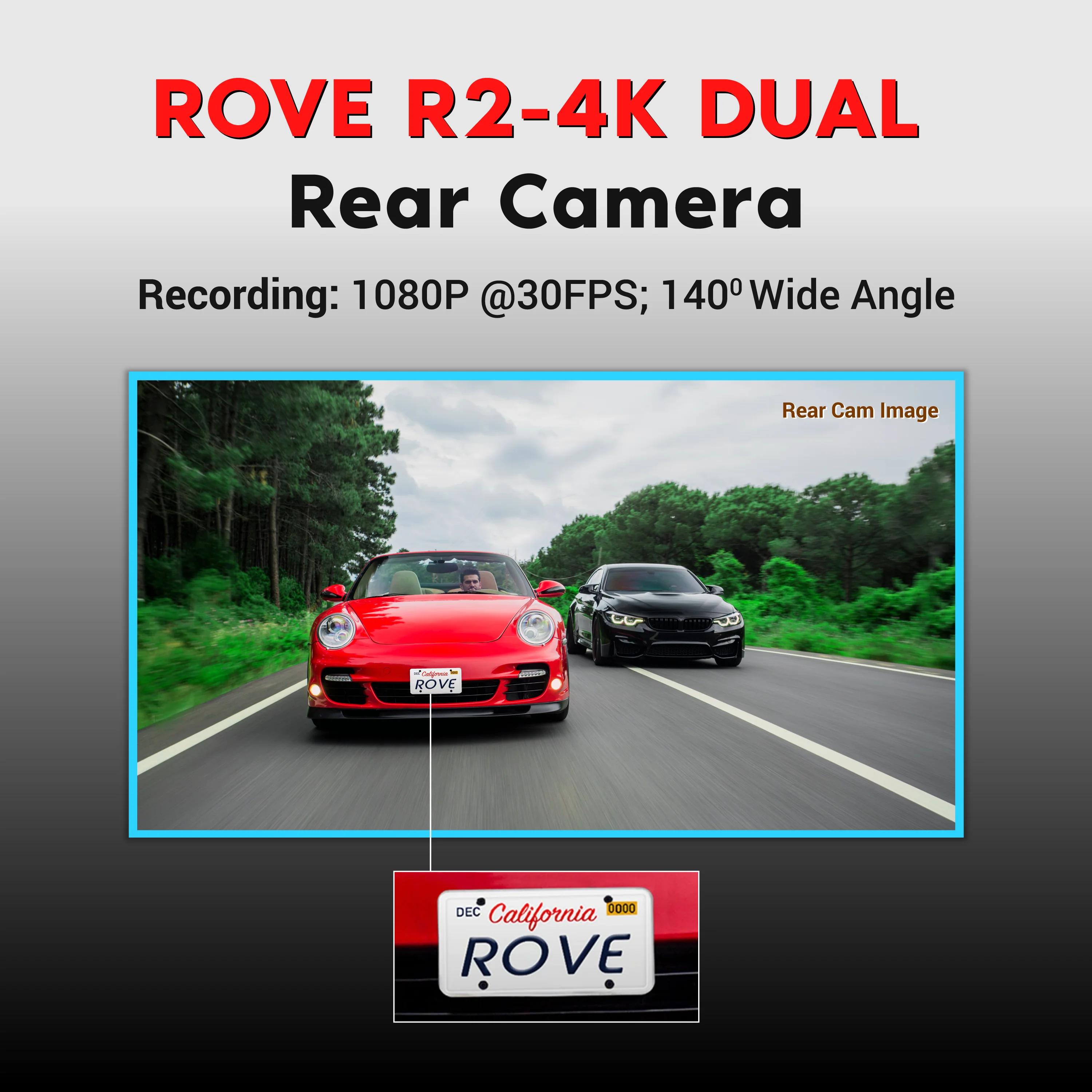 ROVE R2-4K DUAL Rear Camera - Full HD 1080P Recording, F1.8 Aperture and 140-Degree A+ Wide Angle - Image 3