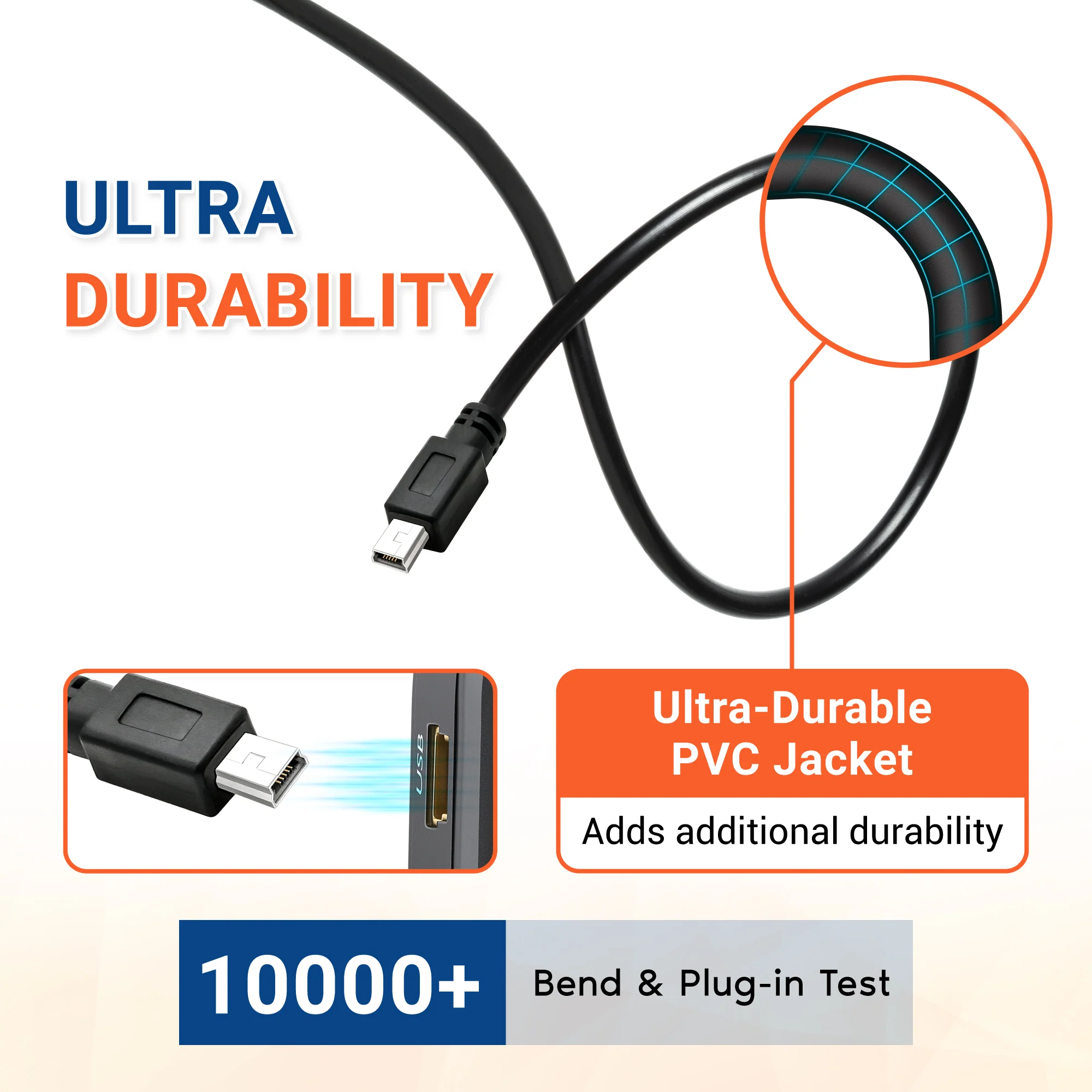 ROVE Ultimate 2.5ft Mini-USB Data Cable for R2-4K Dash Cam | Check Compatibility Image Before Purchasing - Image 4