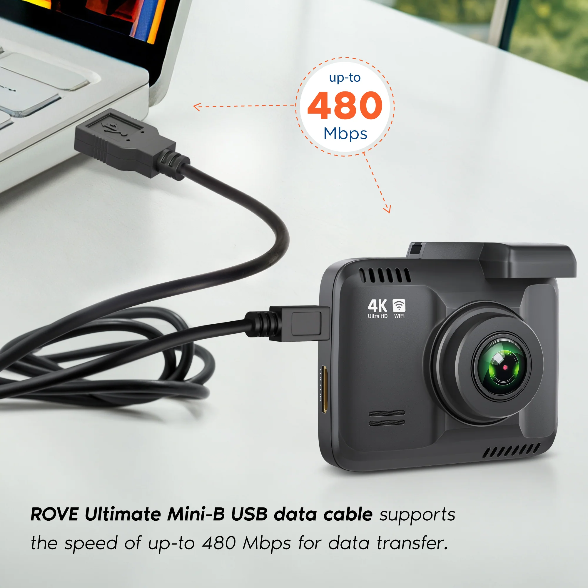 ROVE Ultimate 2.5ft Mini-USB Data Cable for R2-4K Dash Cam | Check Compatibility Image Before Purchasing - Image 7