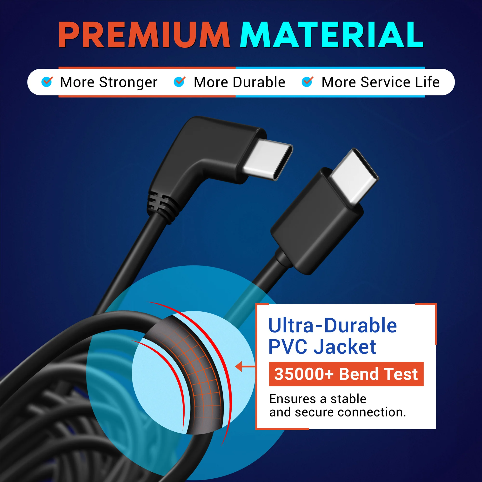 ROVE Ultimate 29.5FT/9M USB Type-C to Type-C Extra Long Cable for ROVE R3 Rear Camera | Check Compatibility Image Before Purchasing - Image 3