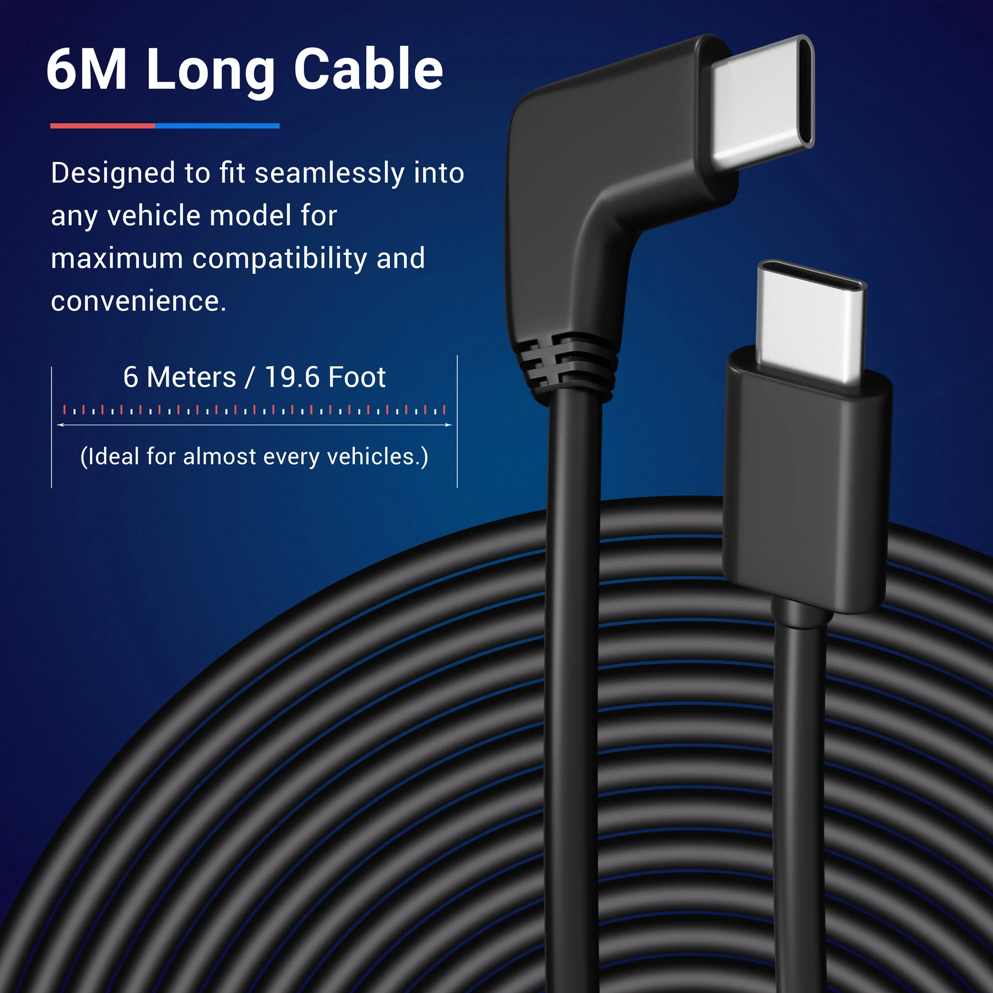 ROVE Ultimate 6M / 19.6FT USB Type-C to Type-C Rear Camera Cable for ROVE R3 Dash Cam | Check Compatibility Image Before Purchasing - Image 5