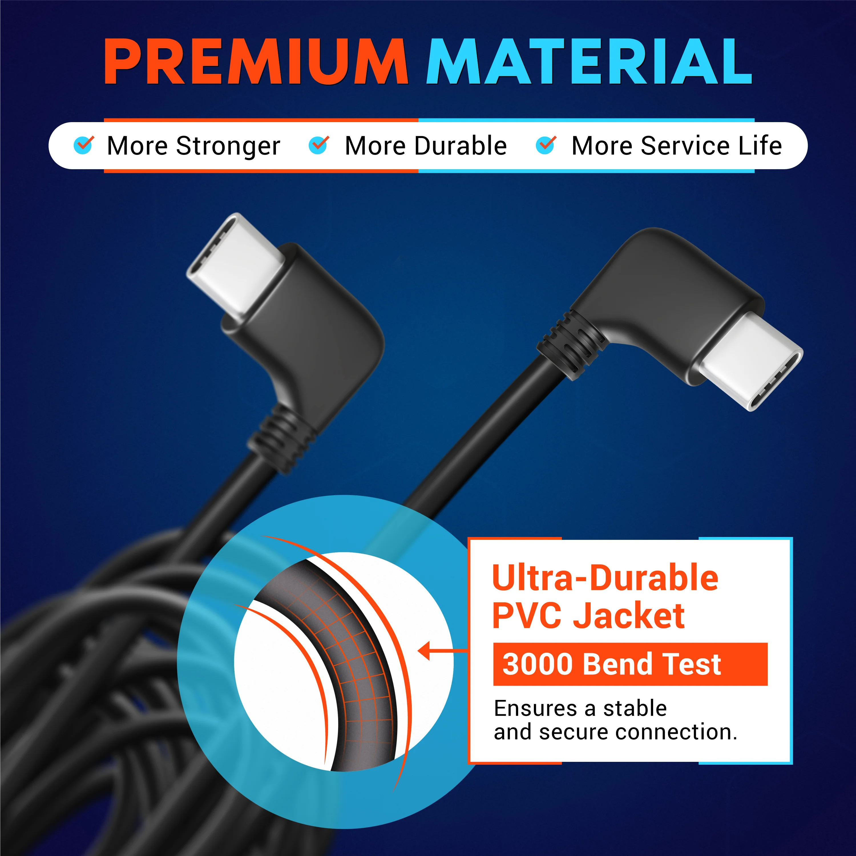 ROVE Ultimate 6M/19.6FT USB Type-C to Type-C Rear Camera Cable for ROVE R3 Dash Cam Only | Check Compatibility Image Before Purchasing - Image 3