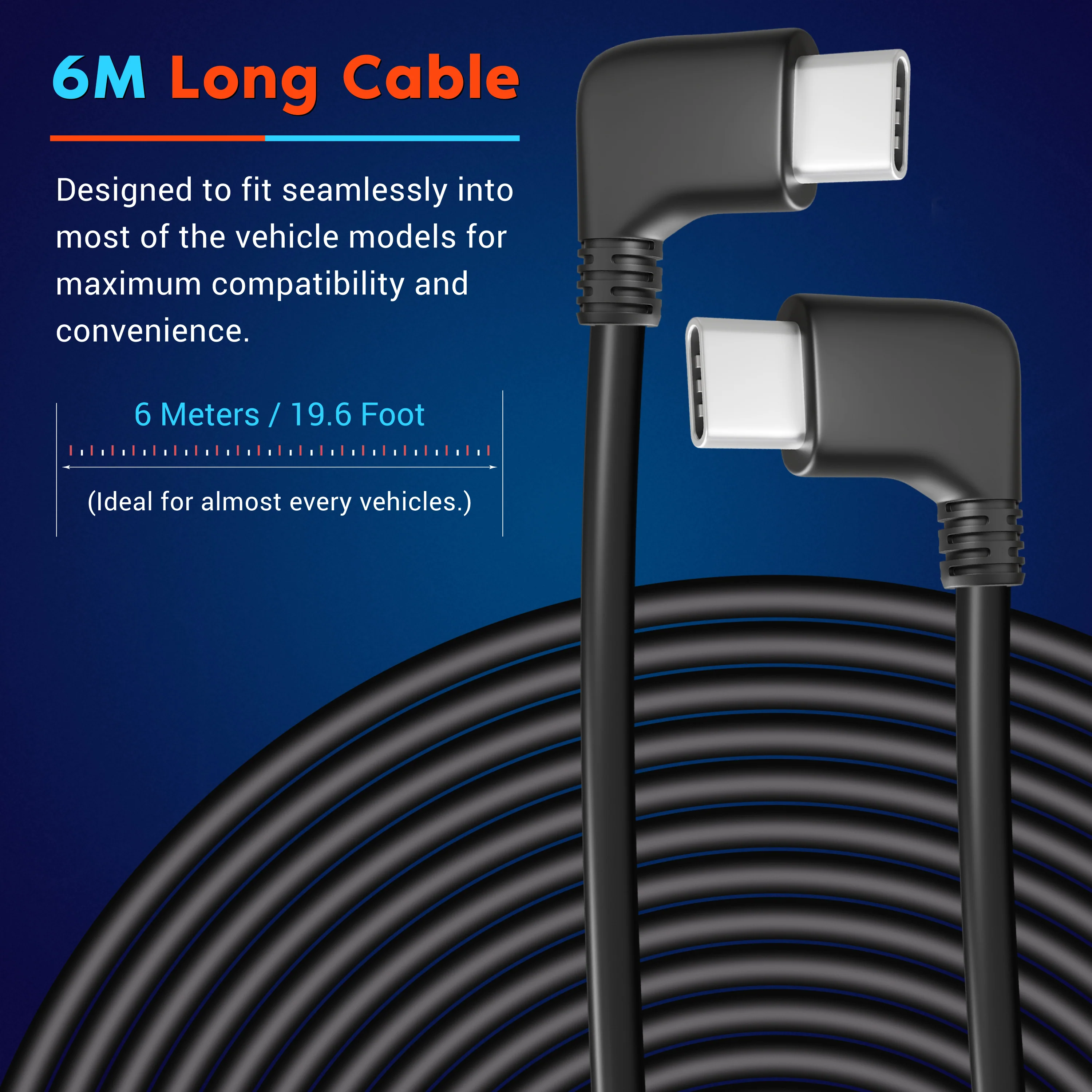 ROVE Ultimate 6M/19.6FT USB Type-C to Type-C Rear Camera Cable for ROVE R3 Dash Cam Only | Check Compatibility Image Before Purchasing - Image 5