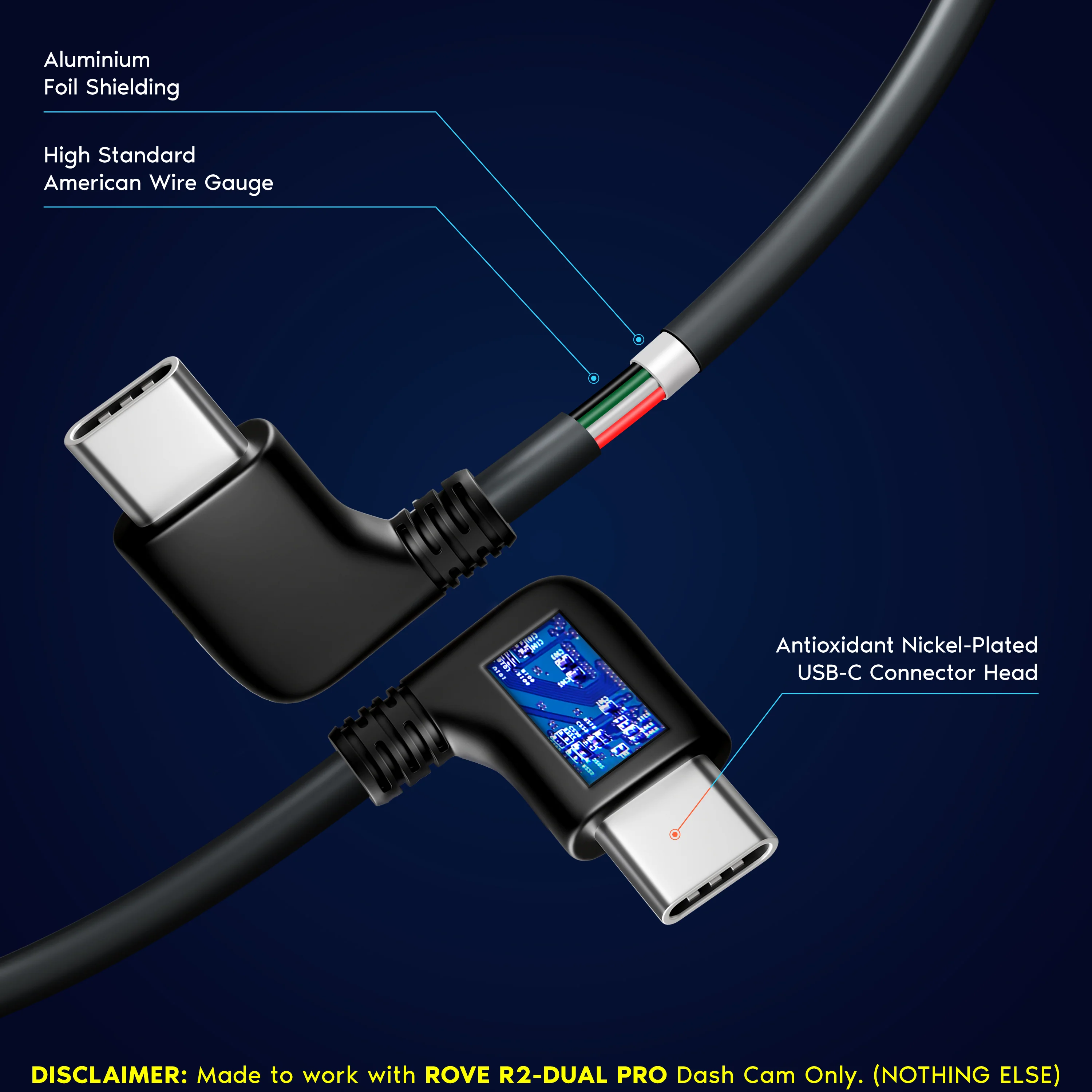 ROVE Ultimate 6M Rear Camera Cable for R2-4K DUAL PRO Dash Cam Only - Image 4