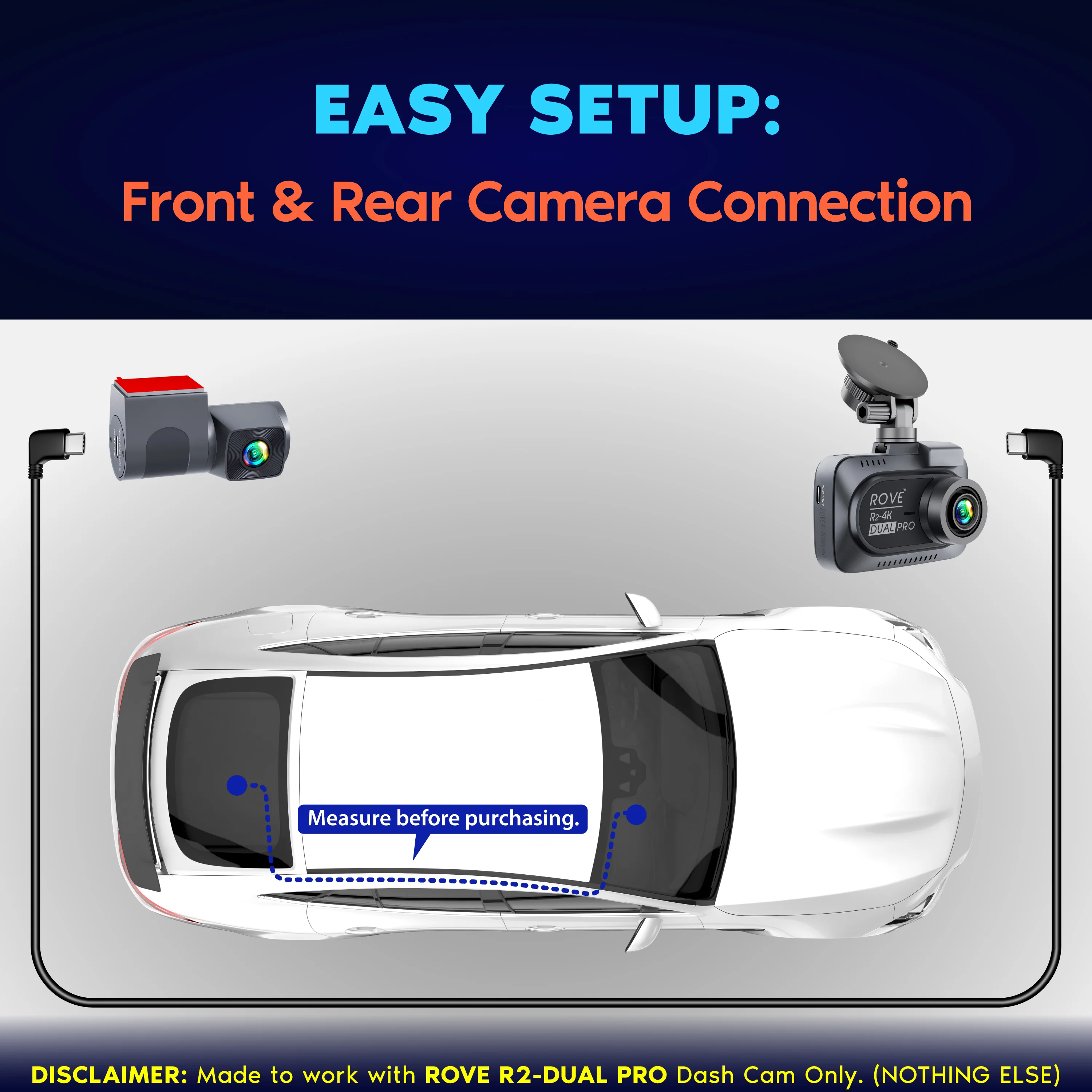 ROVE Ultimate 6M Rear Camera Cable for R2-4K DUAL PRO Dash Cam Only - Image 6