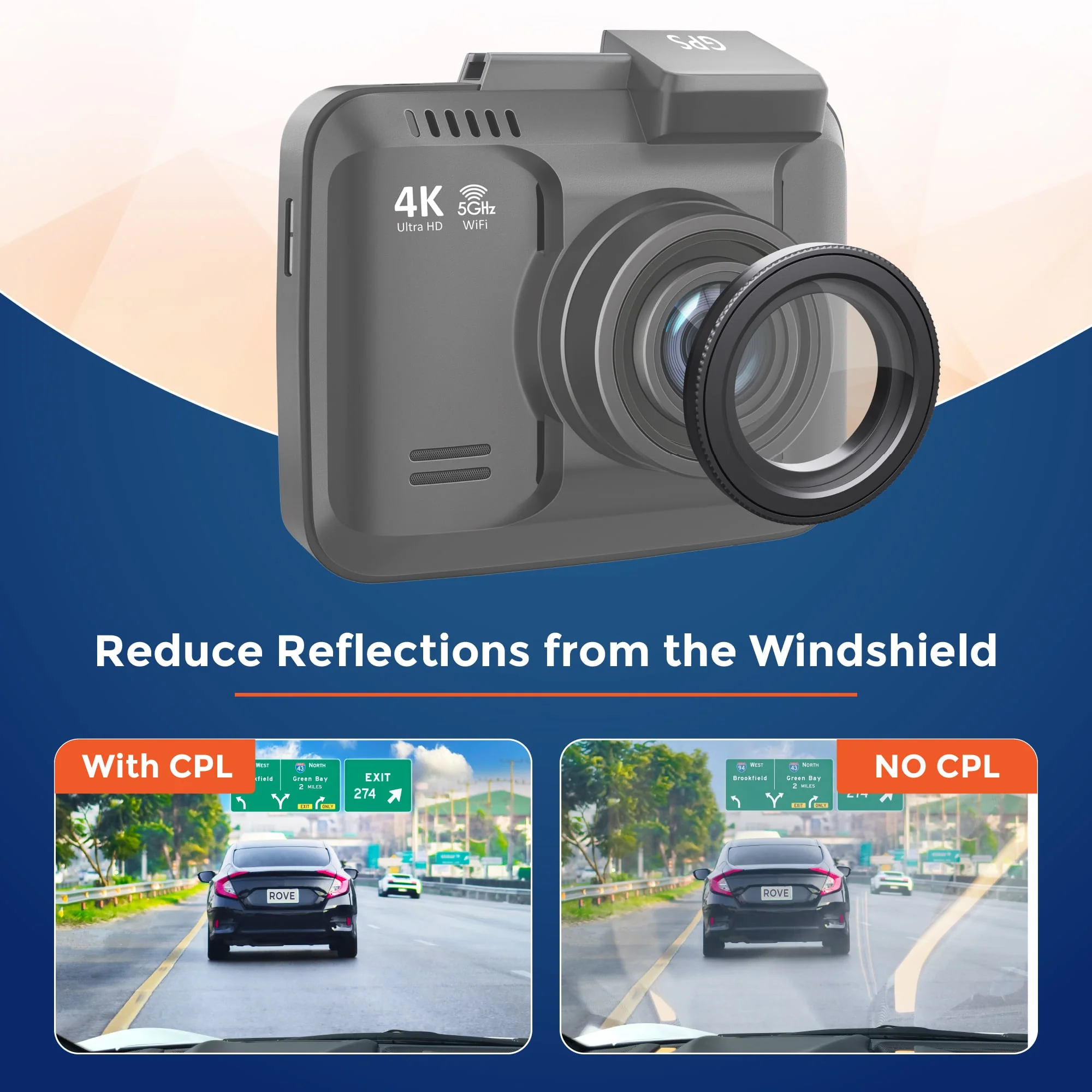 ROVE Ultimate CPL Filter [Open Box], Anti-Glare Circular Polarizer Lens for ROVE R2-4K, R2-4K PRO & R2-4K DUAL Dash Cam Models - Image 4
